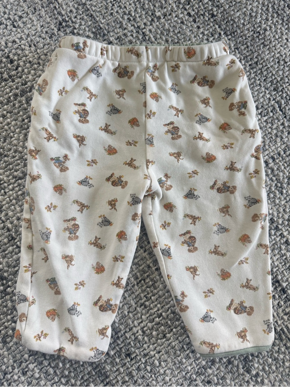 Ralph Lauren Cream Pajama Pants with Tiny Animal Print